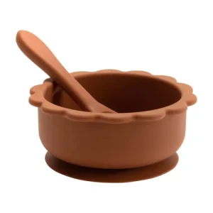Amadeus Les Petits Bol Ventouse Avec Cuillère En Silicone Safran 7