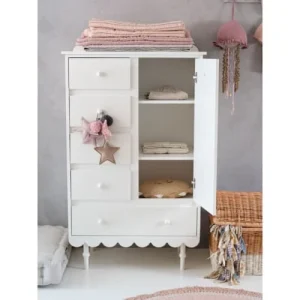 Lignea Kids Commode Romantique En Bois Blanc 9